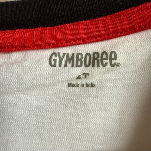Gymboree Boys Shirt Sz 4T Red White Bananas Monkey For You Cozy Valentine - Picture 4 of 5